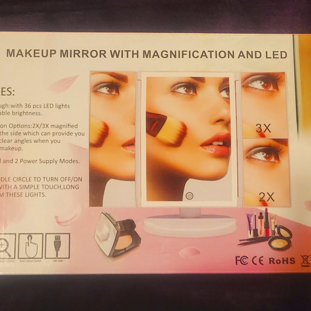 Makeup Mirror with Magnification & LED